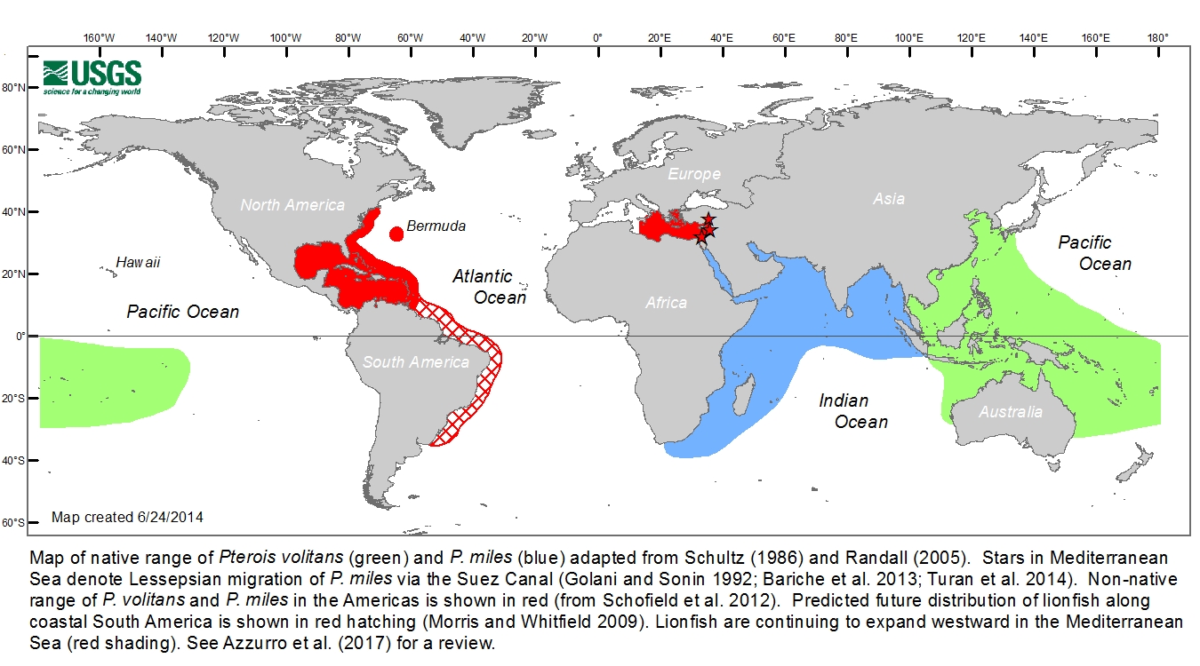 Lionfish Habitat Map   Lionfish Home Range 